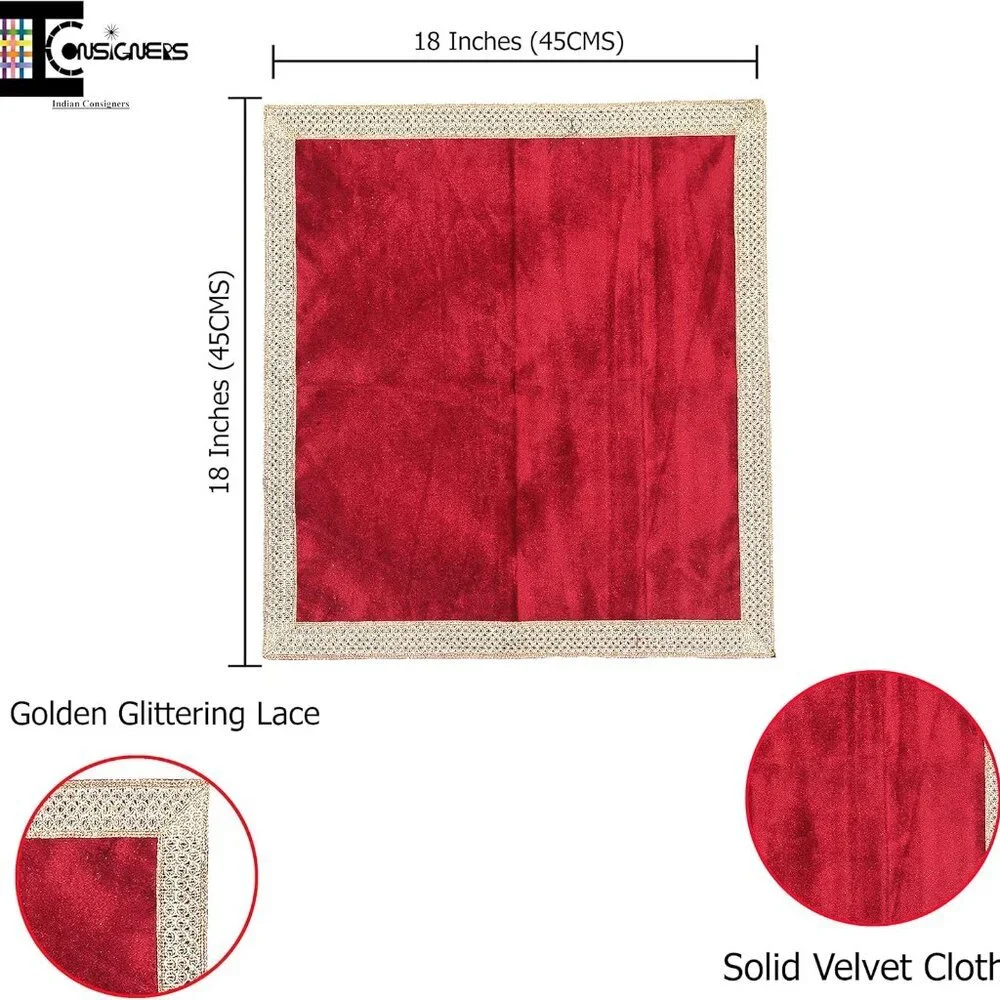 Small Solid Color Velvet Cloth for Multipurpose Use Red - Picture 3 of 7